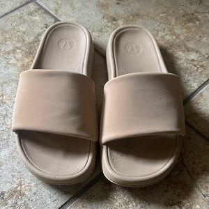 Lululemon Athletica Cream Slide Sandals